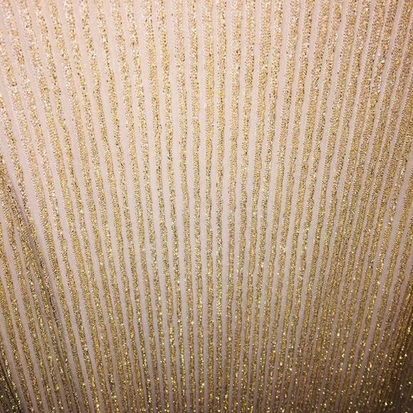 Cache 2 Pc. Set VINTAGE Mock Neck Sleeveless Top & Maxi Skirt GOLD Stripe medium - Picture 6 of 9